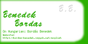 benedek bordas business card